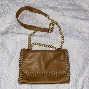 NWT Gleam Chain Camel Crossbody Bag